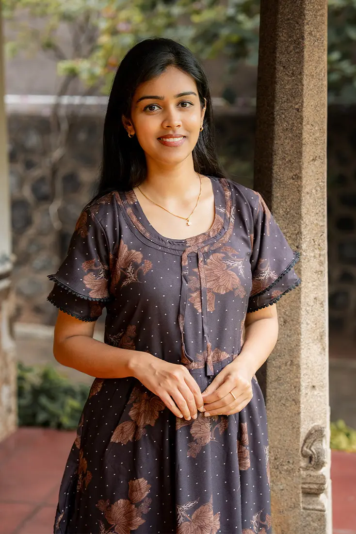 NB Printed Chocolate Brown Alpine Maxi