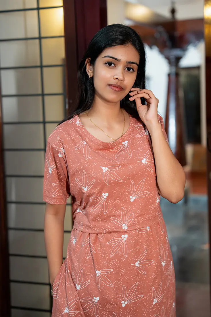                                                              NB Printed Coral Maternity Maxi                                                         