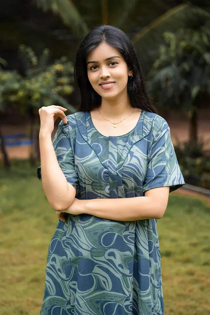                                                              NB Printed Deep Teal Alpine Nighty                                                         