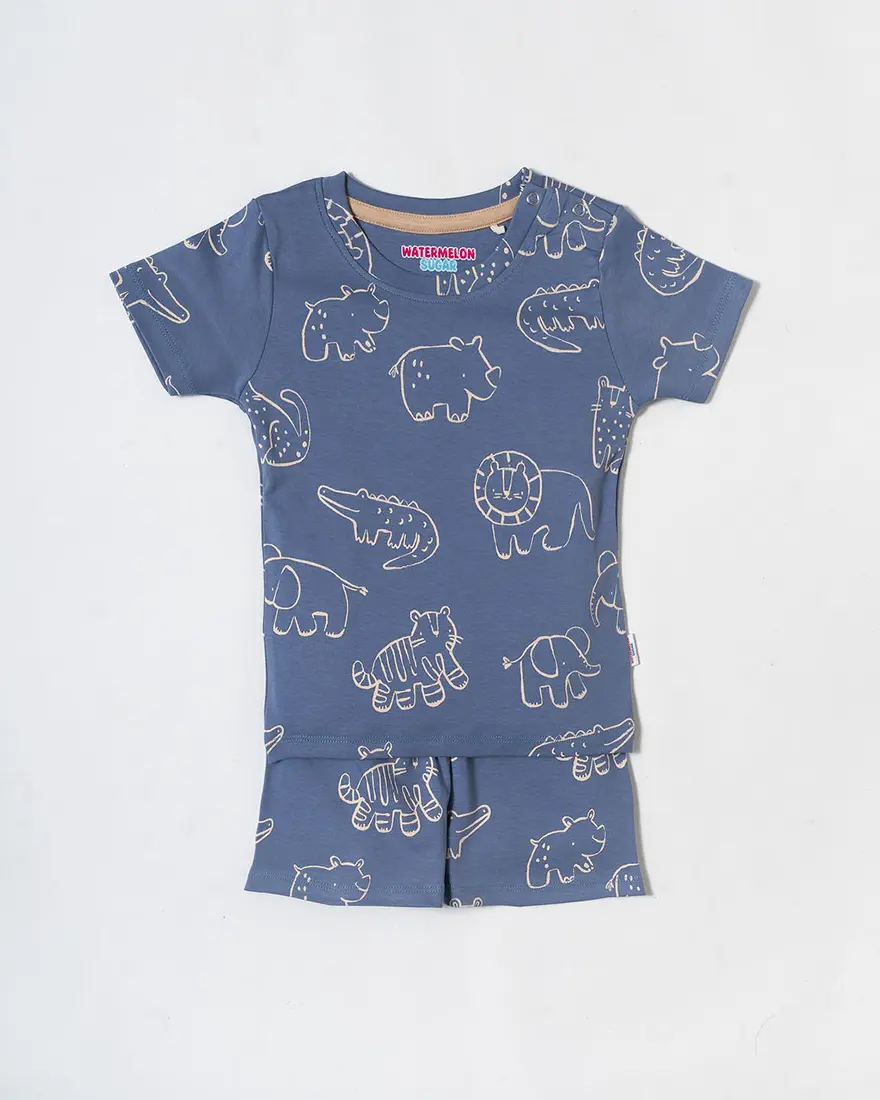 Dusty Blue Safari Sketch Co-ord Set