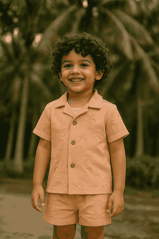 Orange Co-Ord Set with Tree Appliqué