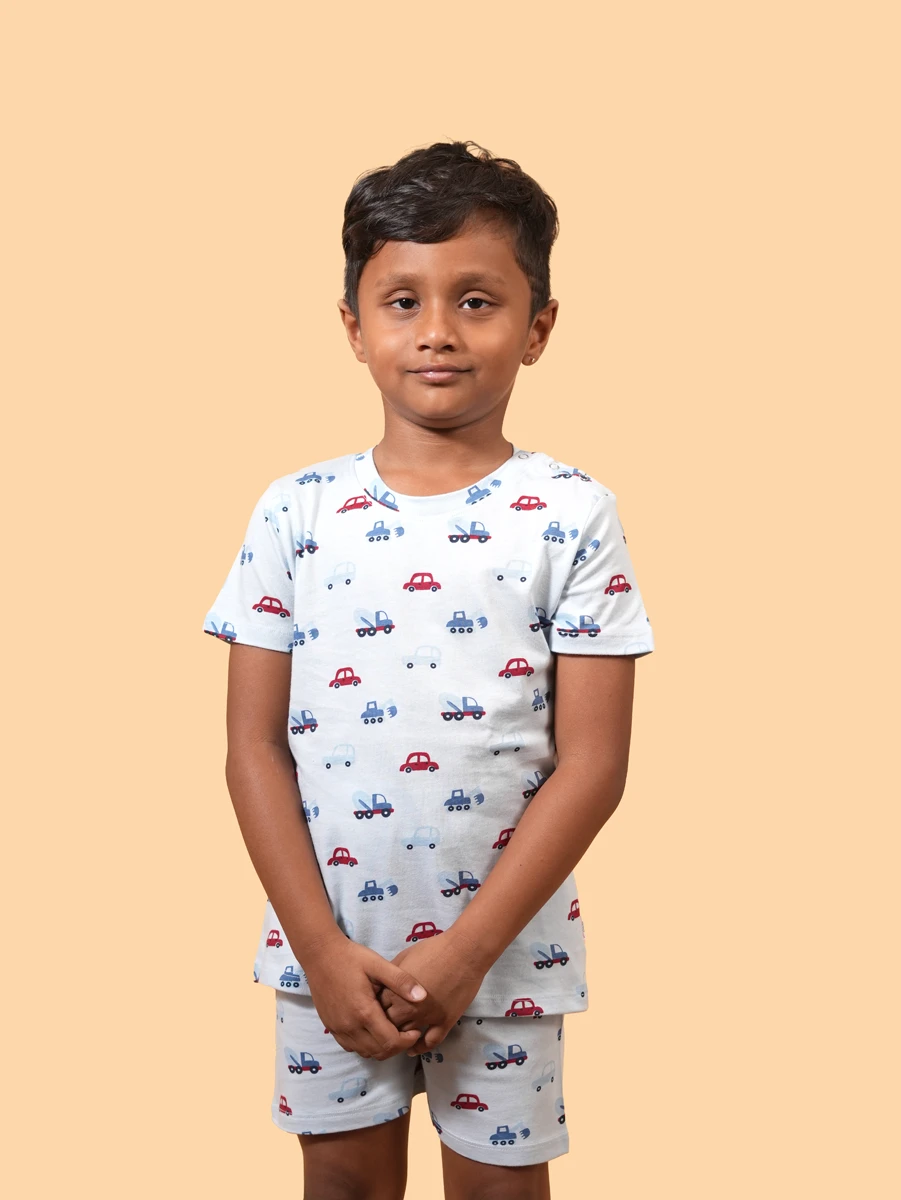 Car Print Co-ord Set | 100% Cotton Single Jersey | 6M–6Y