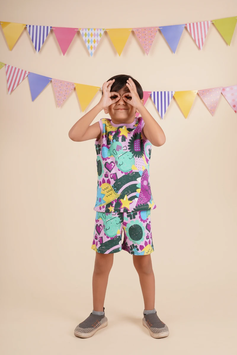 Vibrant Sleeveless and Shorts Co-ord Set