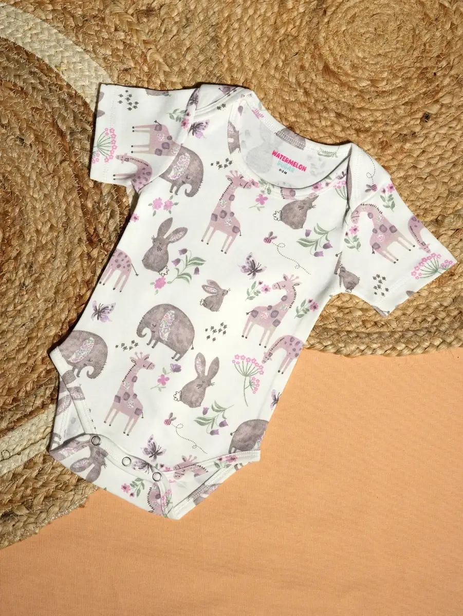 Adorable Animal Print Baby Romper