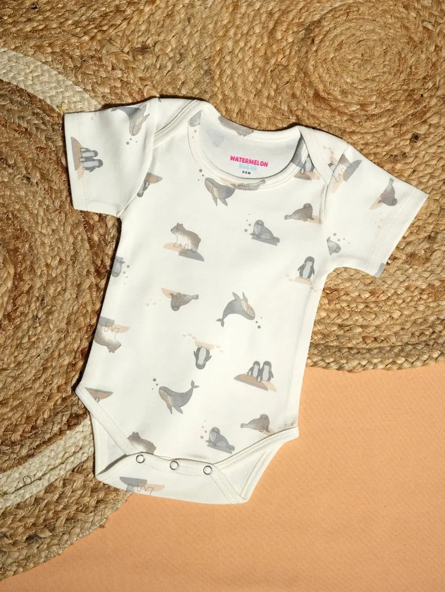 Seal & Dolphin Printed Baby Romper