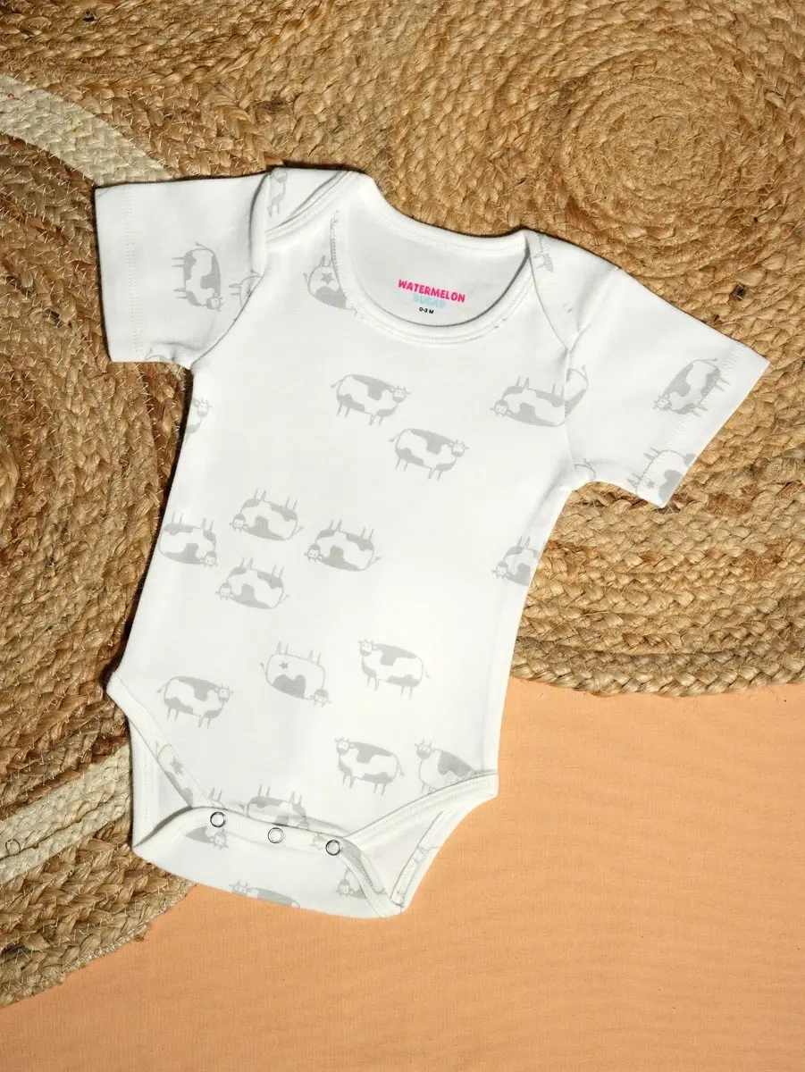 Cow Print Baby Romper