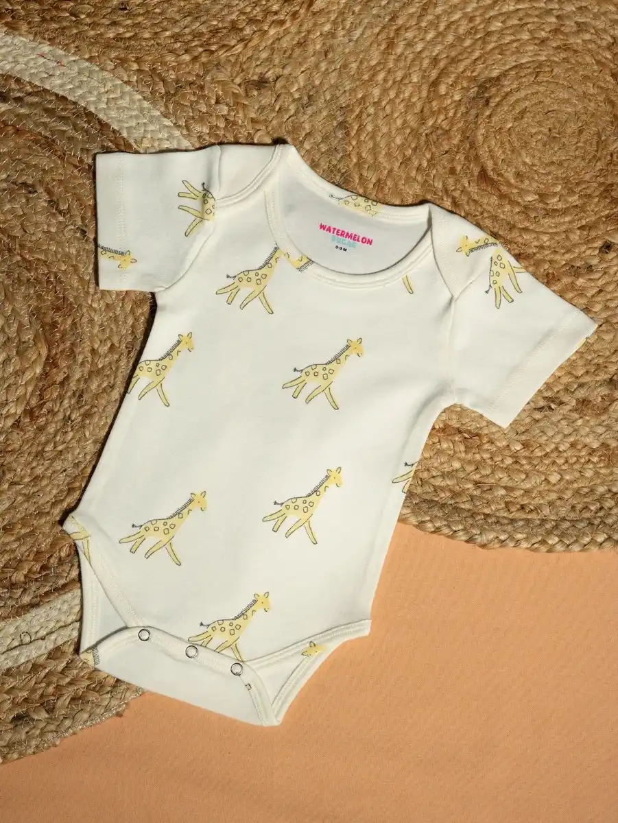 Giraffe Print Baby Romper