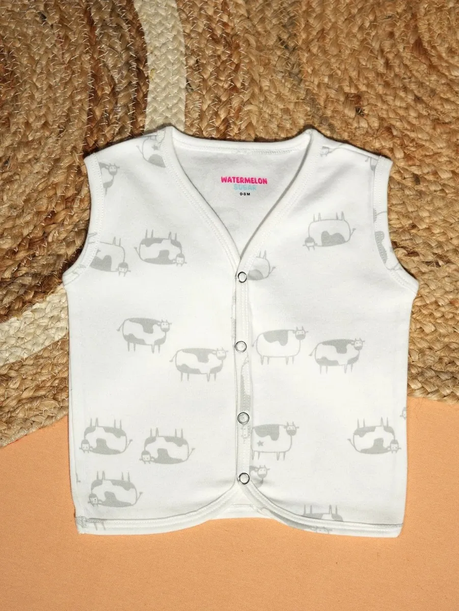 Grey Cow Print Baby Jabla