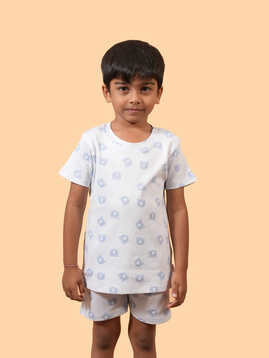 Blue Bear Cub Co-ord Set | 100% Cotton Interlock | 6–12M to 5–6Y
