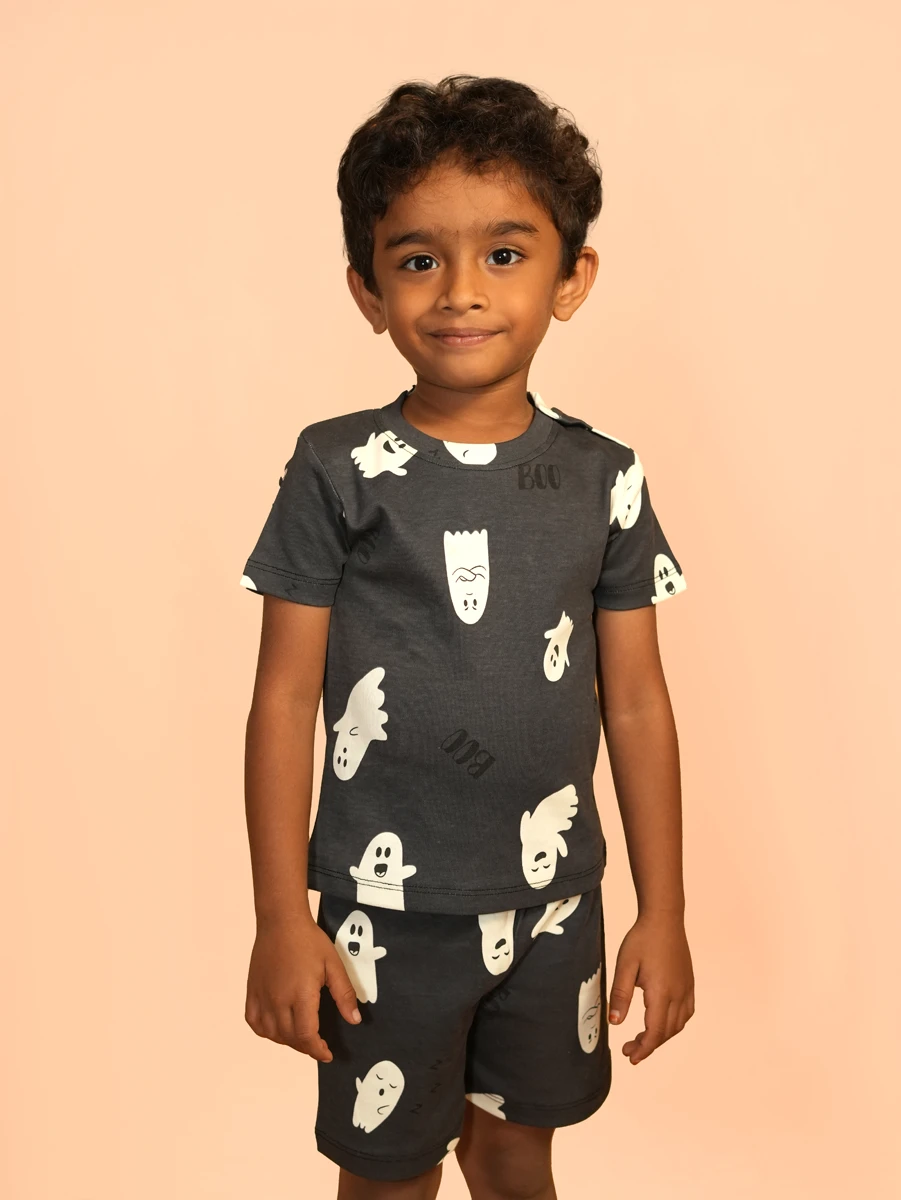 Black “Boo” Printed Co-ord Set