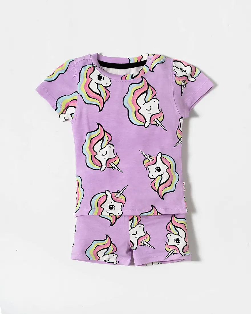 Unicorn Dream Puff Sleeve Cotton Co-ord Set