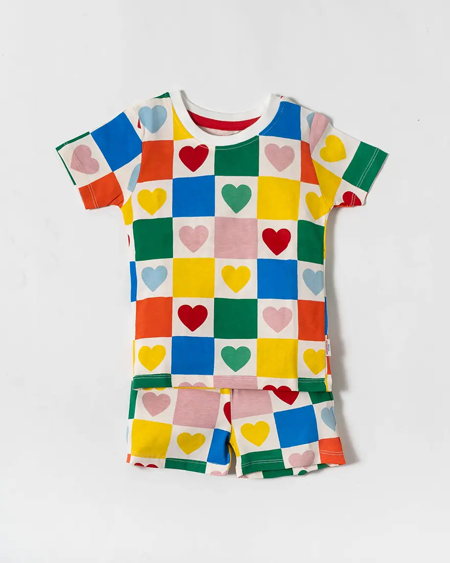 Heart Check Cotton Co-ord Set