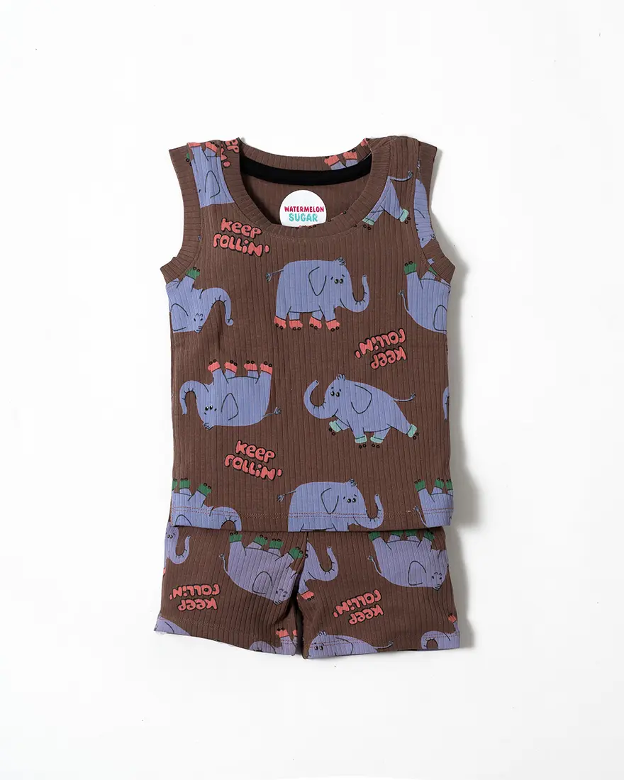 Cocoa Elephant Sleeveless Co-ord Set
