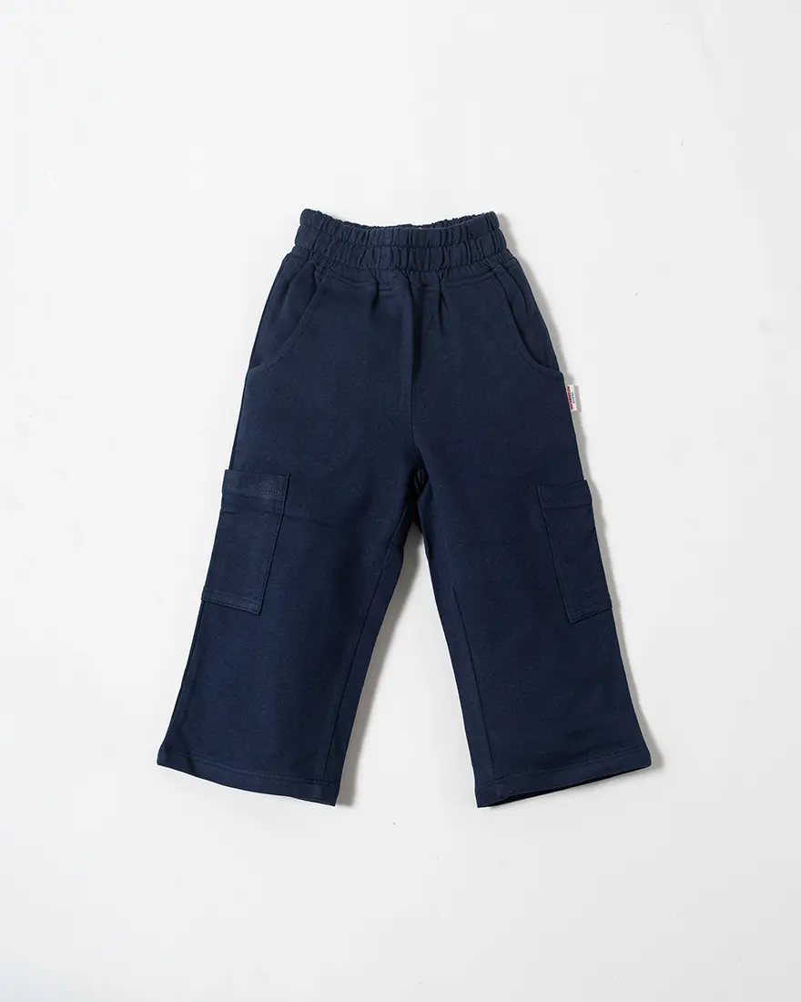 Midnight Blue Cotton Cargo Pants