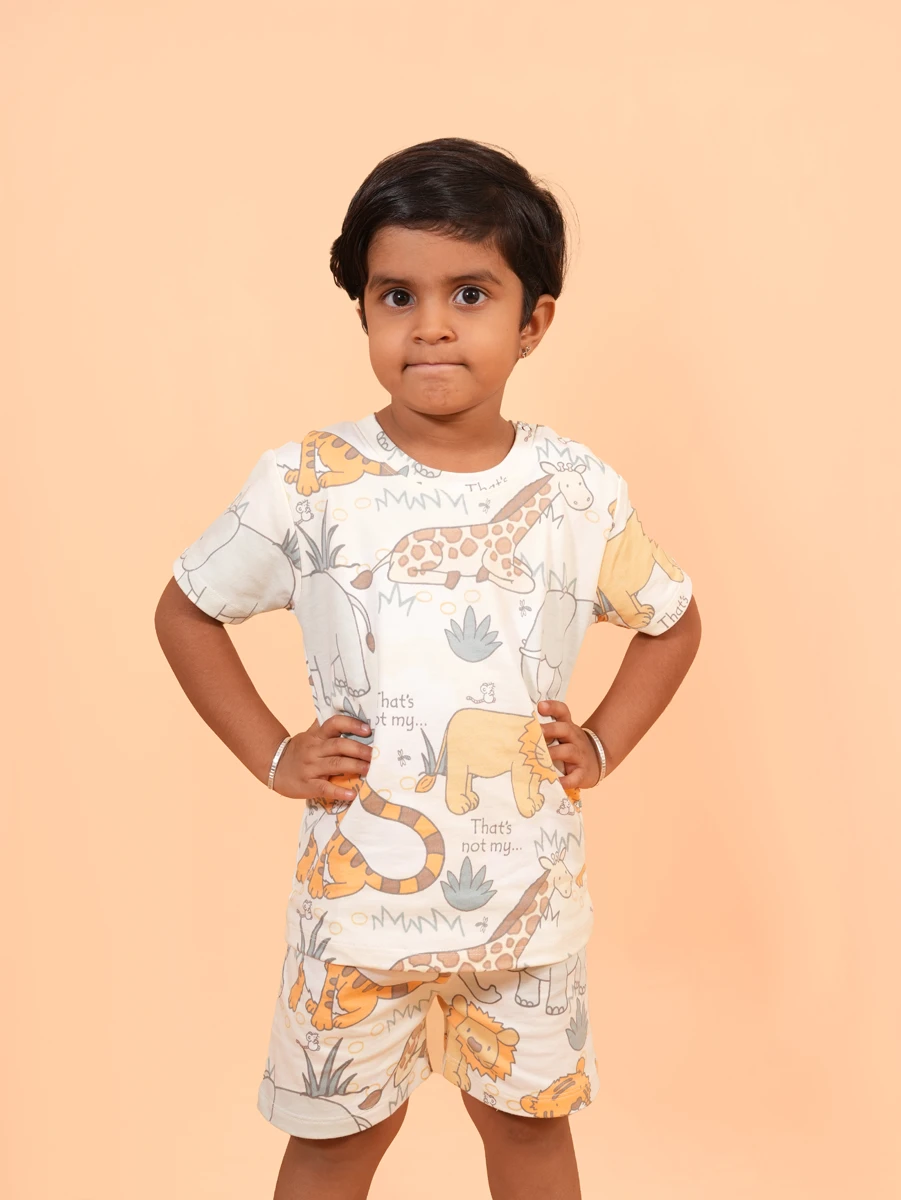 Safari Animal Print Half Sleeve Co-ord Set